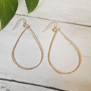 Large Thin Teardrop Gold Hoops